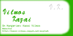 vilmos kazai business card